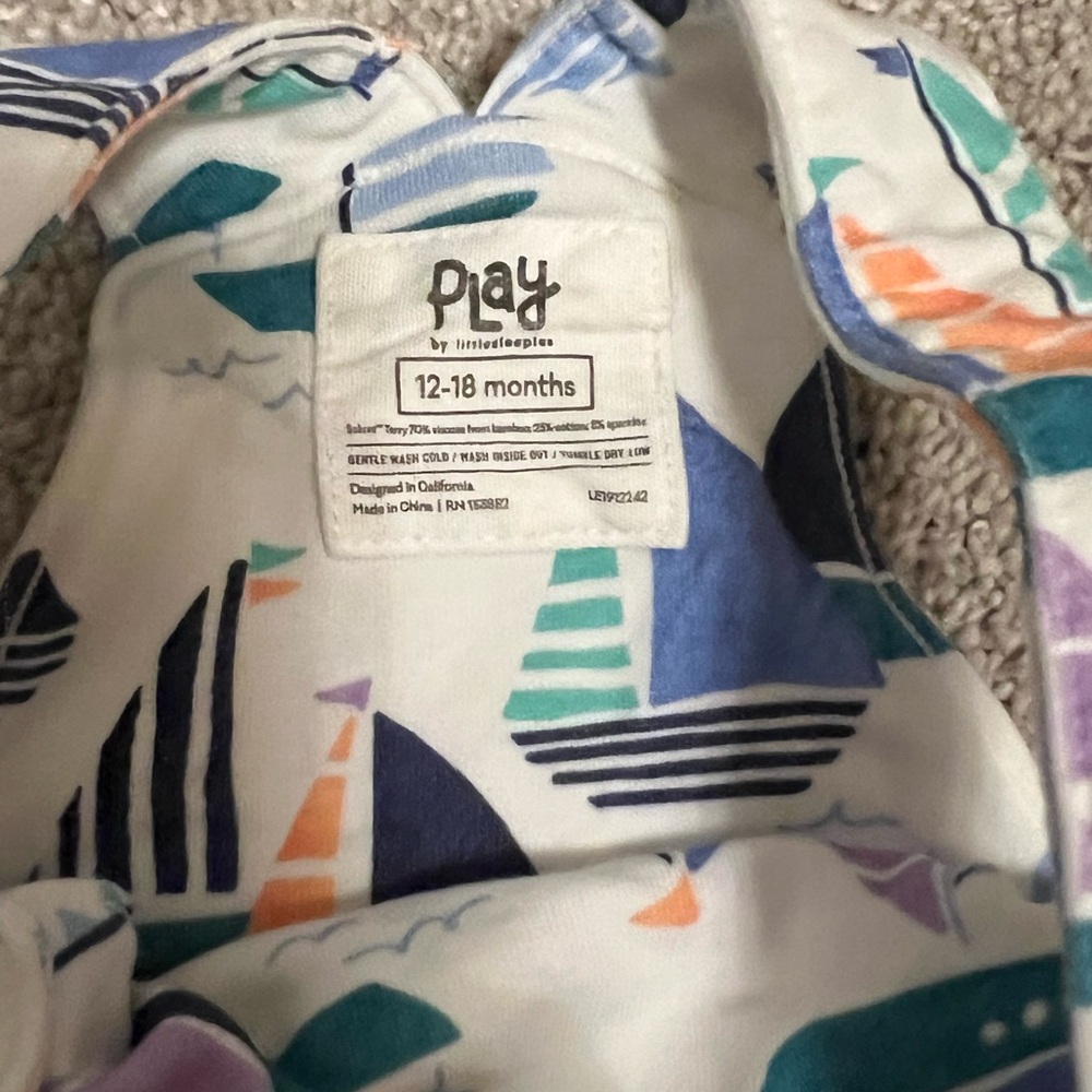 Little Sleepies Sailboat Shorty Overalls - Picture 2 of 2